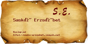 Saskó Erzsébet névjegykártya
